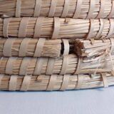 Vintage round straw basket