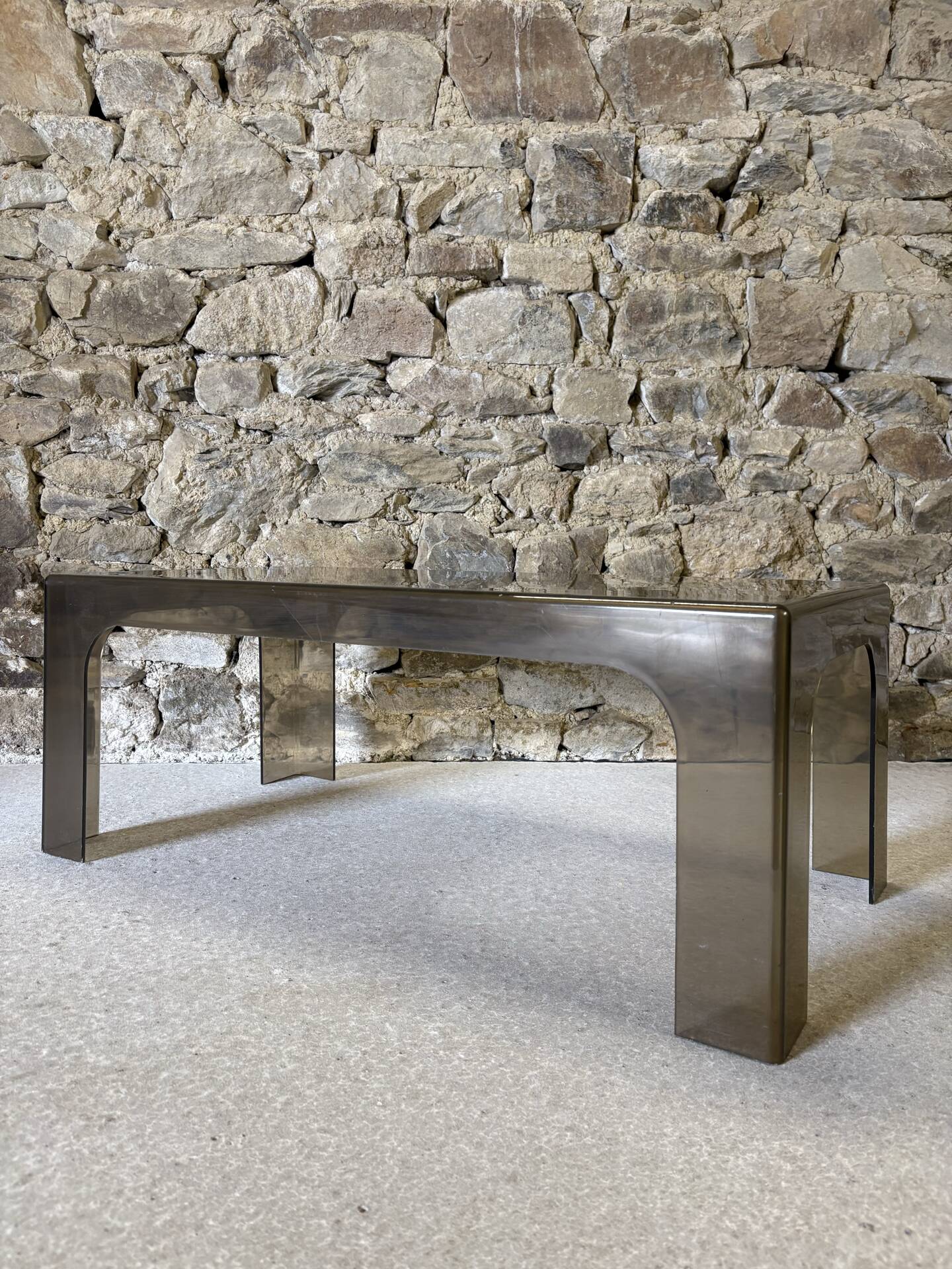 Table basse rectangulaire en plastique moulé, 1970
