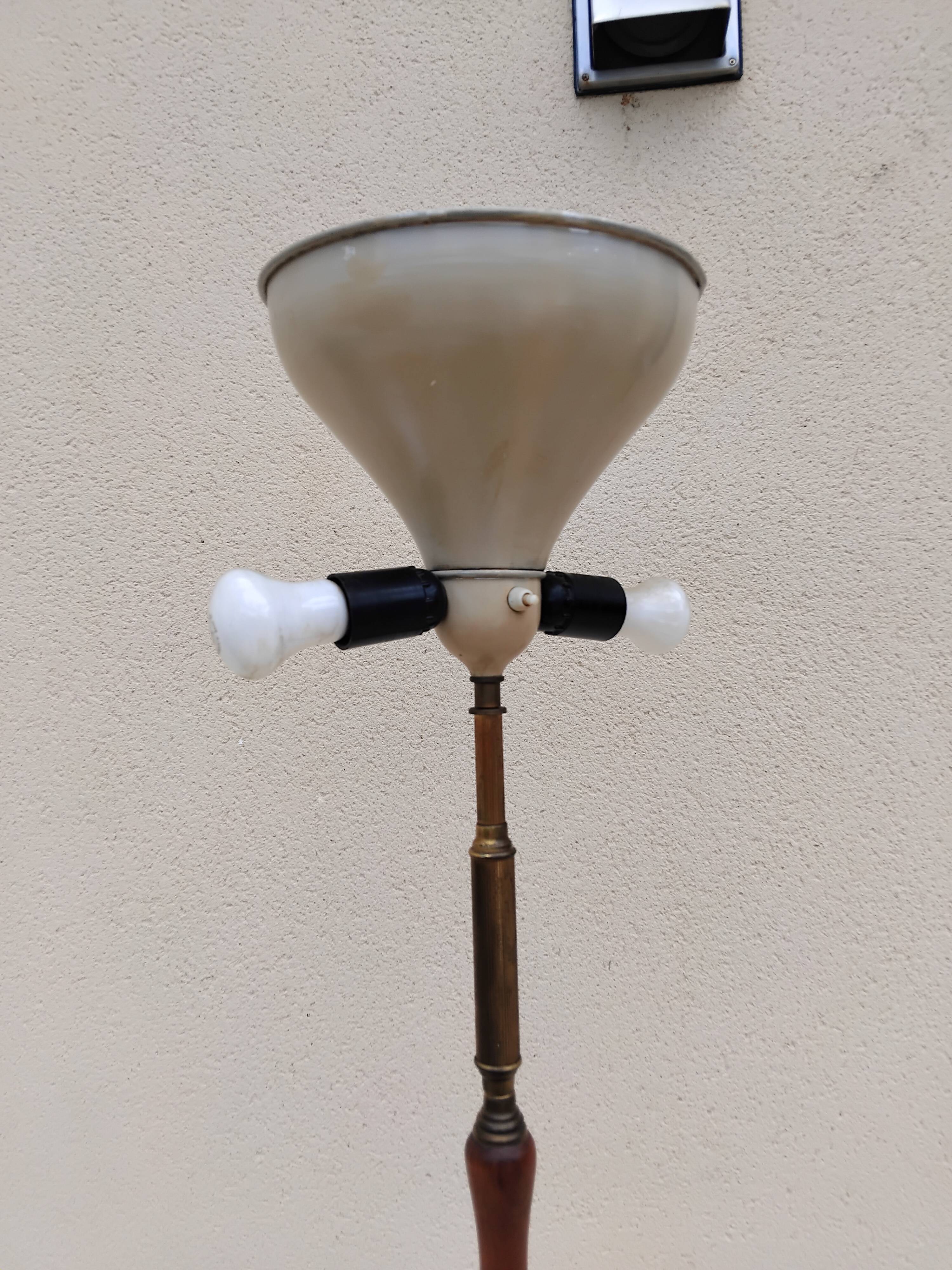 Lampadaire vintage marbre tissu année 50