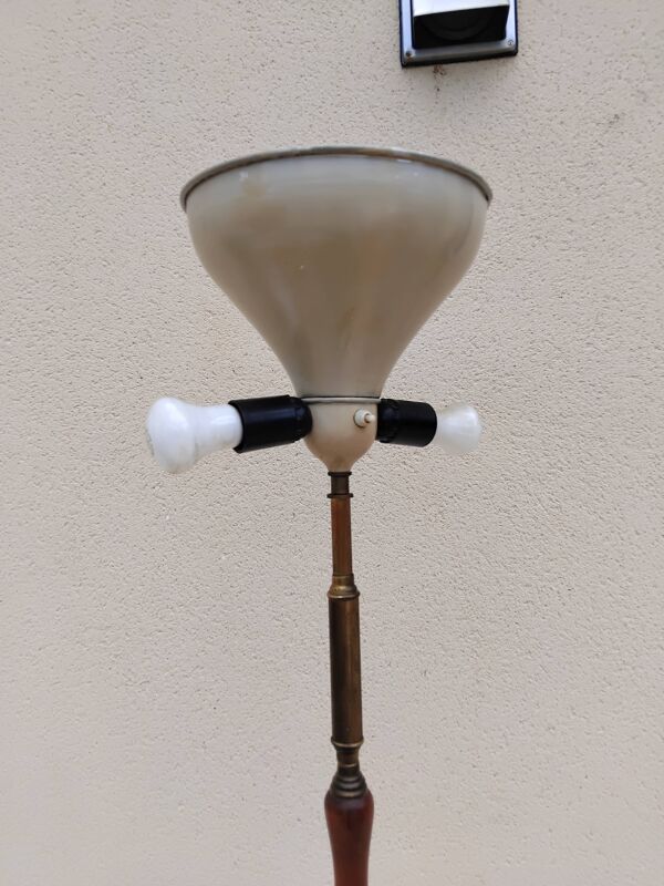 Lampadaire vintage marbre tissu année 50