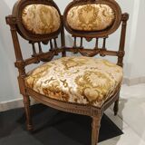 Louis XVI style corner armchair with openwork back