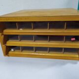 Old haberdashery cabinet drawer display Gutermann wood sewing