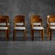 Brutalist dining chairs, France, 1960s