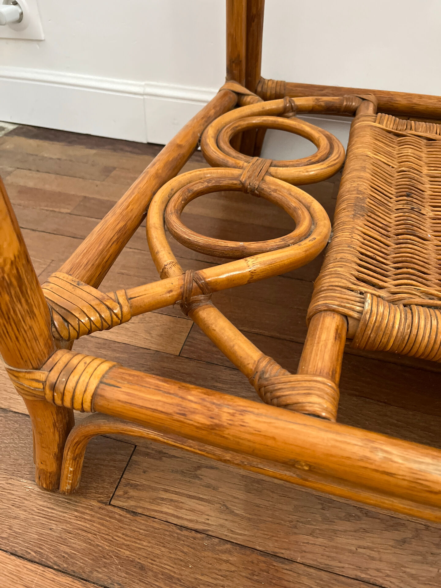 Vintage bamboo and rattan table