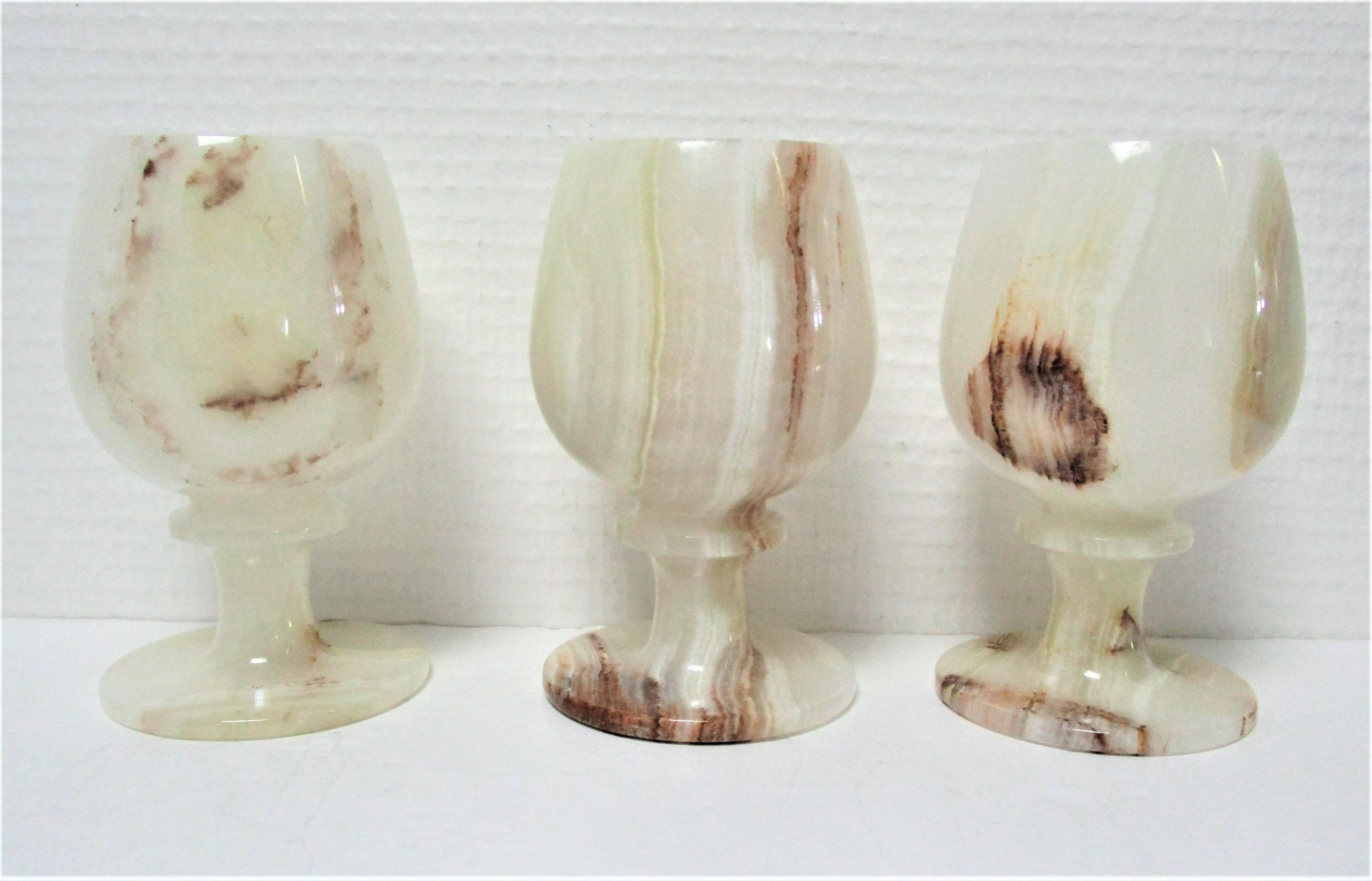 Three onyx candlesticks from the 70s