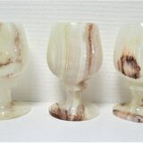 Three onyx candlesticks from the 70s