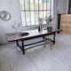 Solid oak table 1900 drapery style XL 280cm with extensions
