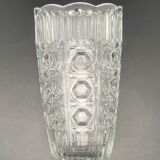 Vase en verre travaillé motifs géométriques