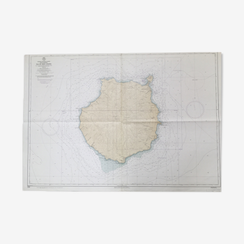 Carte marine ancienne de Gran Canarie