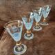 4 verres à digestif sur pied