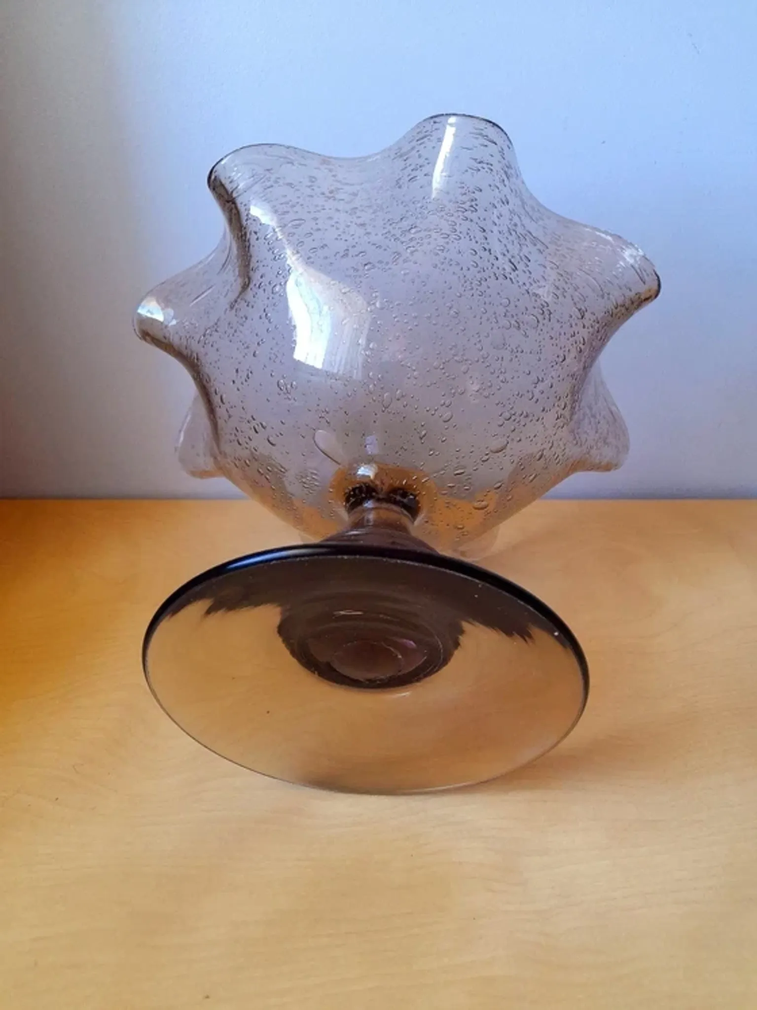 Coupe en Verre Soufflé Bullé Riom 1960