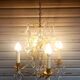 Rare antique cage chandelier in gilded bronze and crystal, 4 lights / WORKING CONDITION GAU?