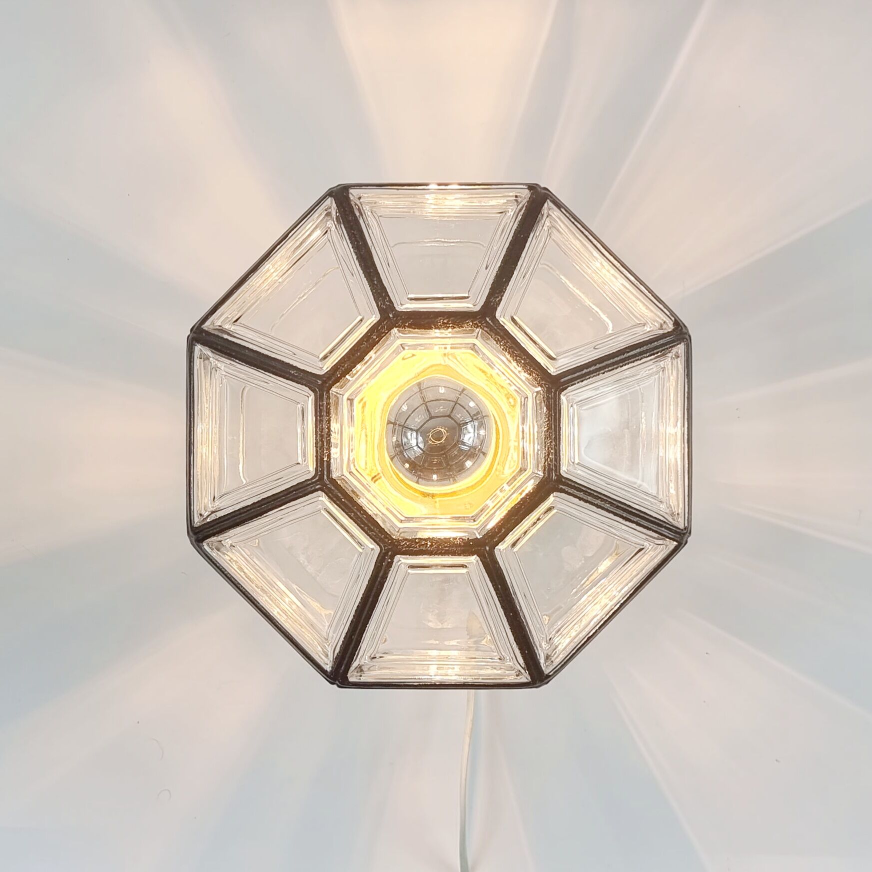 Glass flush mount from Limburg 1960s