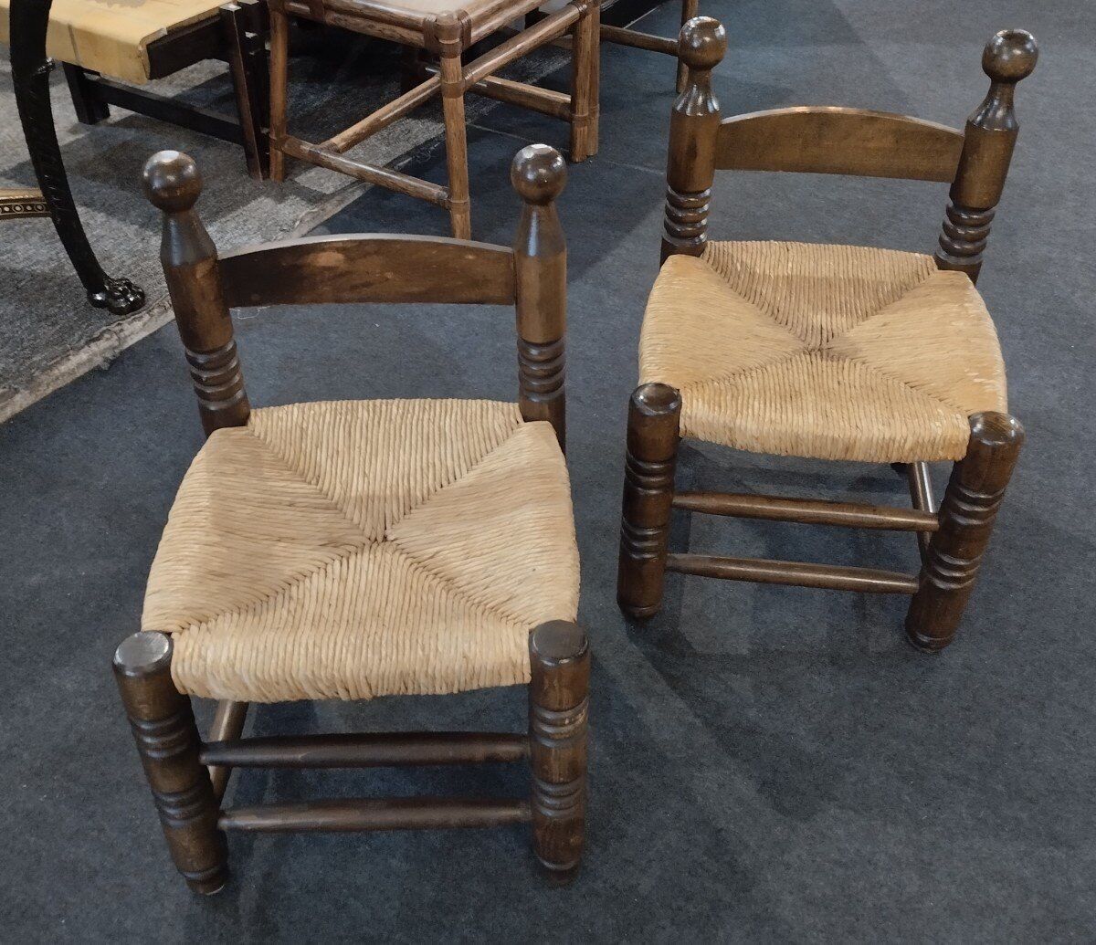 Pair of Chairs - Brutalist - Designed by Charles Dudouyt - c. 1940
