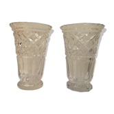 Paire de vases en cristal taillé