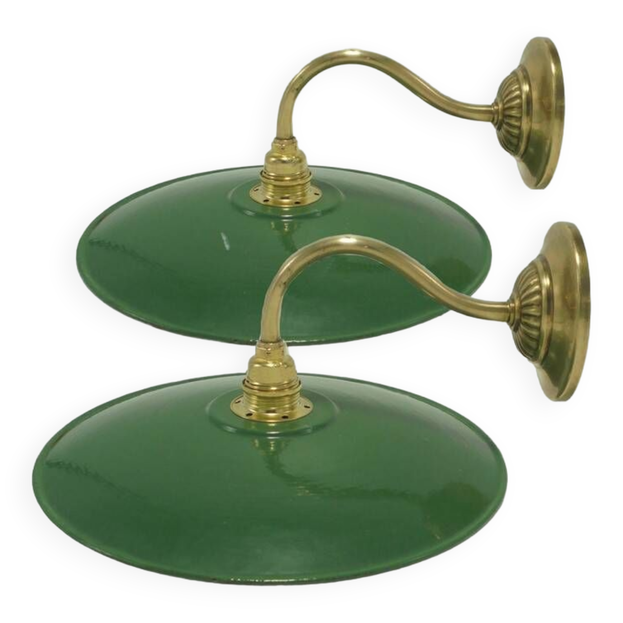 Pair of enamelled sheet metal sconces