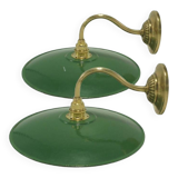 Pair of enamelled sheet metal sconces