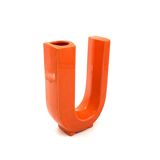 Space age U letter ceramic solifleur vase, Marcel Radureau France 1970
