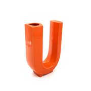 Space age U letter ceramic solifleur vase, Marcel Radureau France 1970