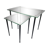 Pull-out tables glass and brass design 1950