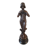 Art Nouveau bronze female sculpture