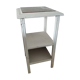 Table de nuit blanche avec dessus marbre rouge