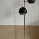 Monix vintage adjustable floor lamp, chrome and brown lacquered metal