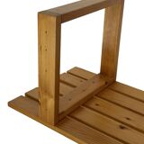 Vintage Scandinavian modern pinewood slatted bench from the 1960's