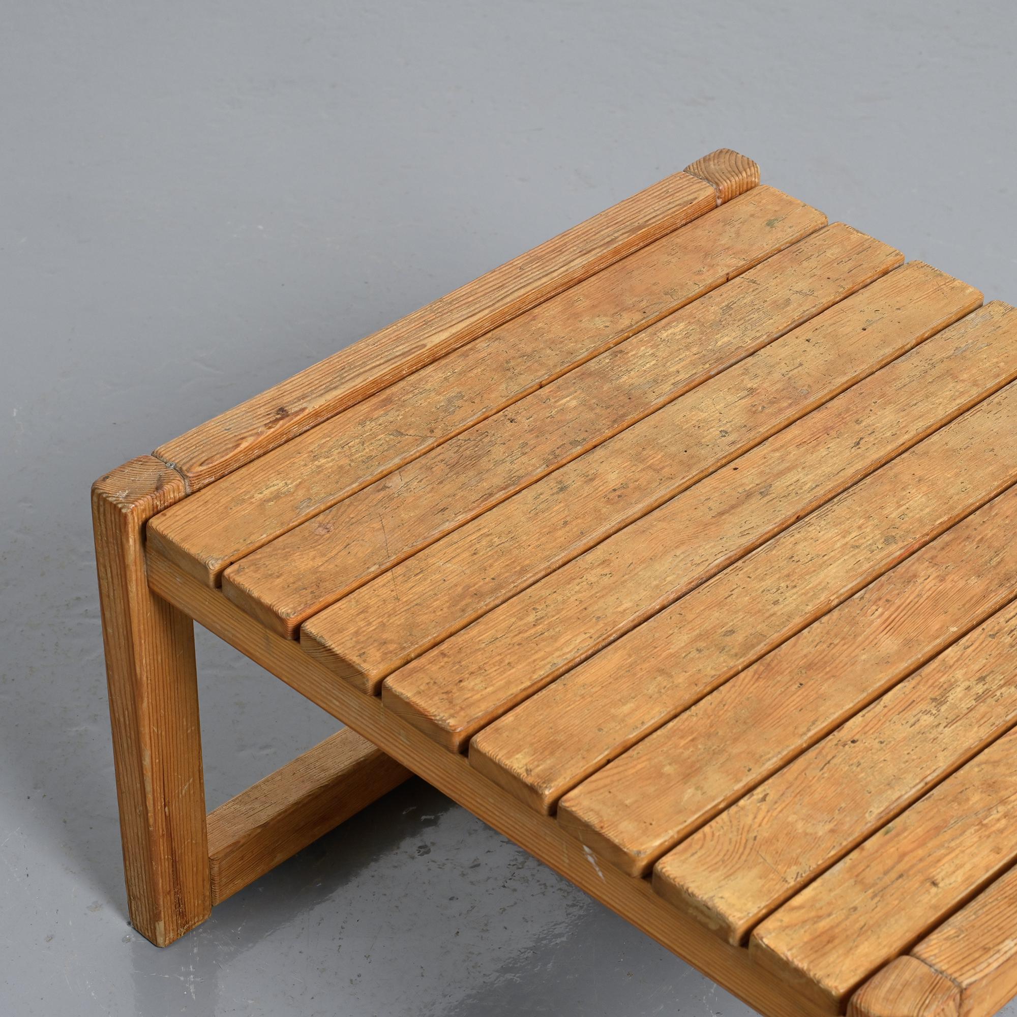 Mountain coffee table in solid pine, France, around 1970.