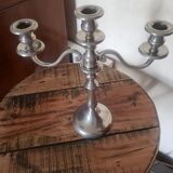 Silver 3-spoke candle holder