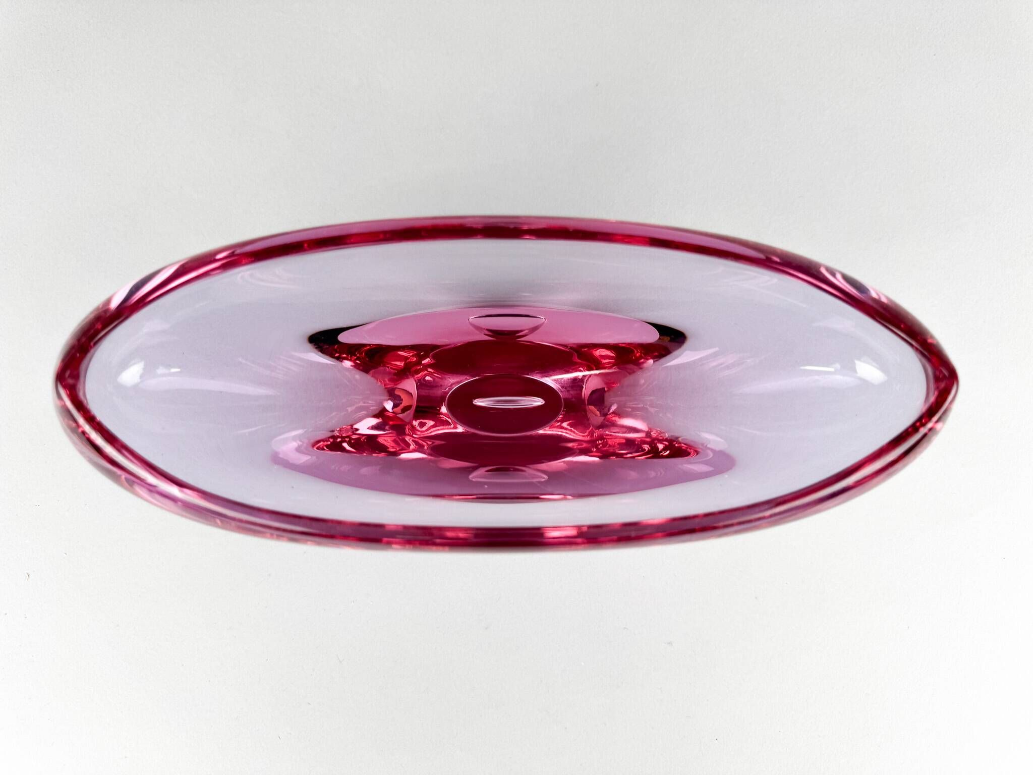 1960s Art Glass Bowl by Glass Designer Miloslav Klinger, Czechoslovakia