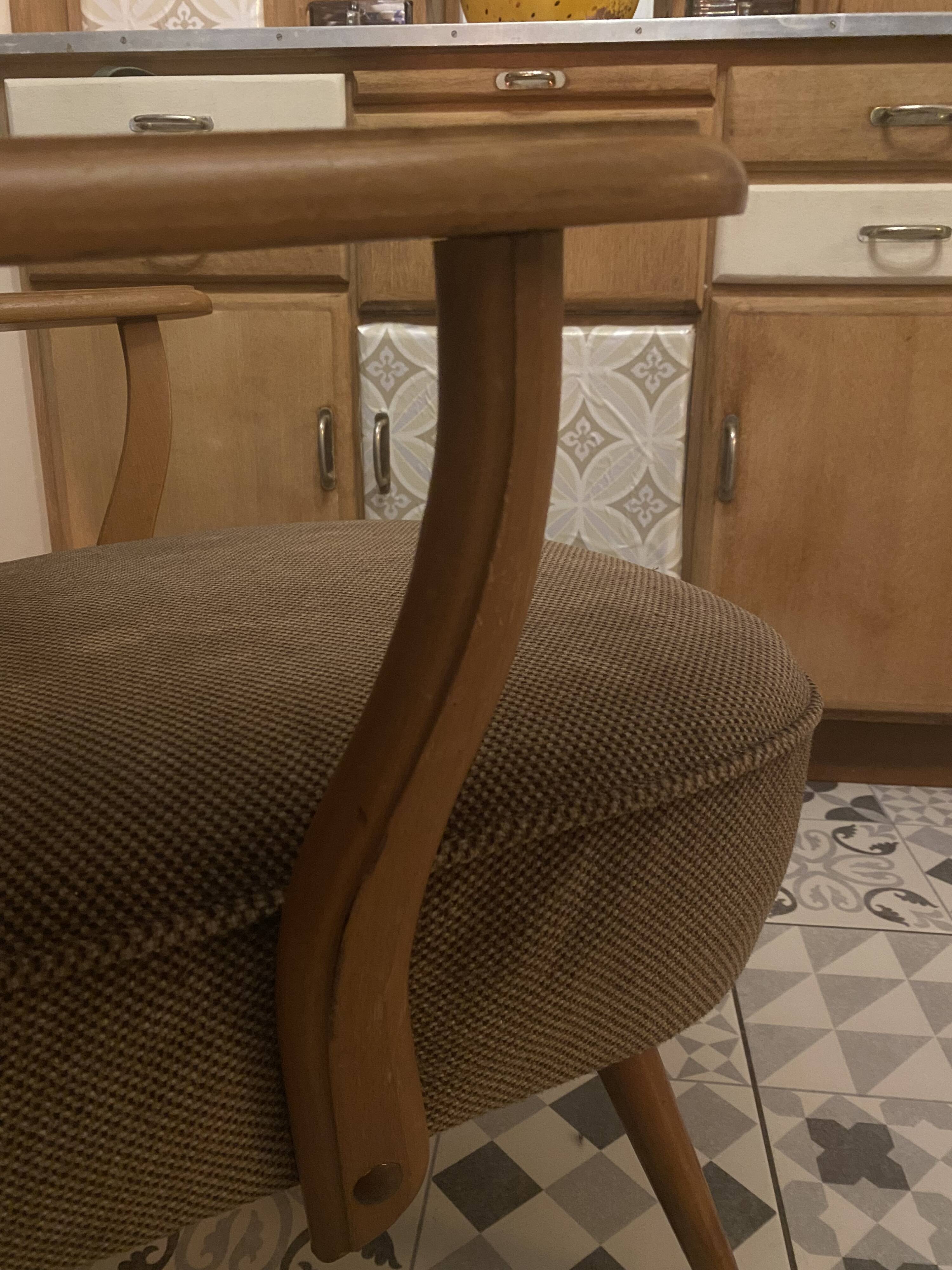 "Cocktail" Armchair 1950 – Compass Legs & Firm Spring Seat