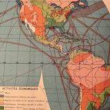 Old lithograph world map of 1951 (large format)