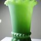 Large antique jade green opaline crystal vase, circa 1900-1930.