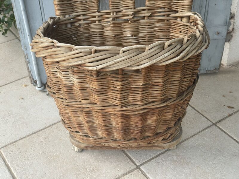 Old wicker harvest hood basket
