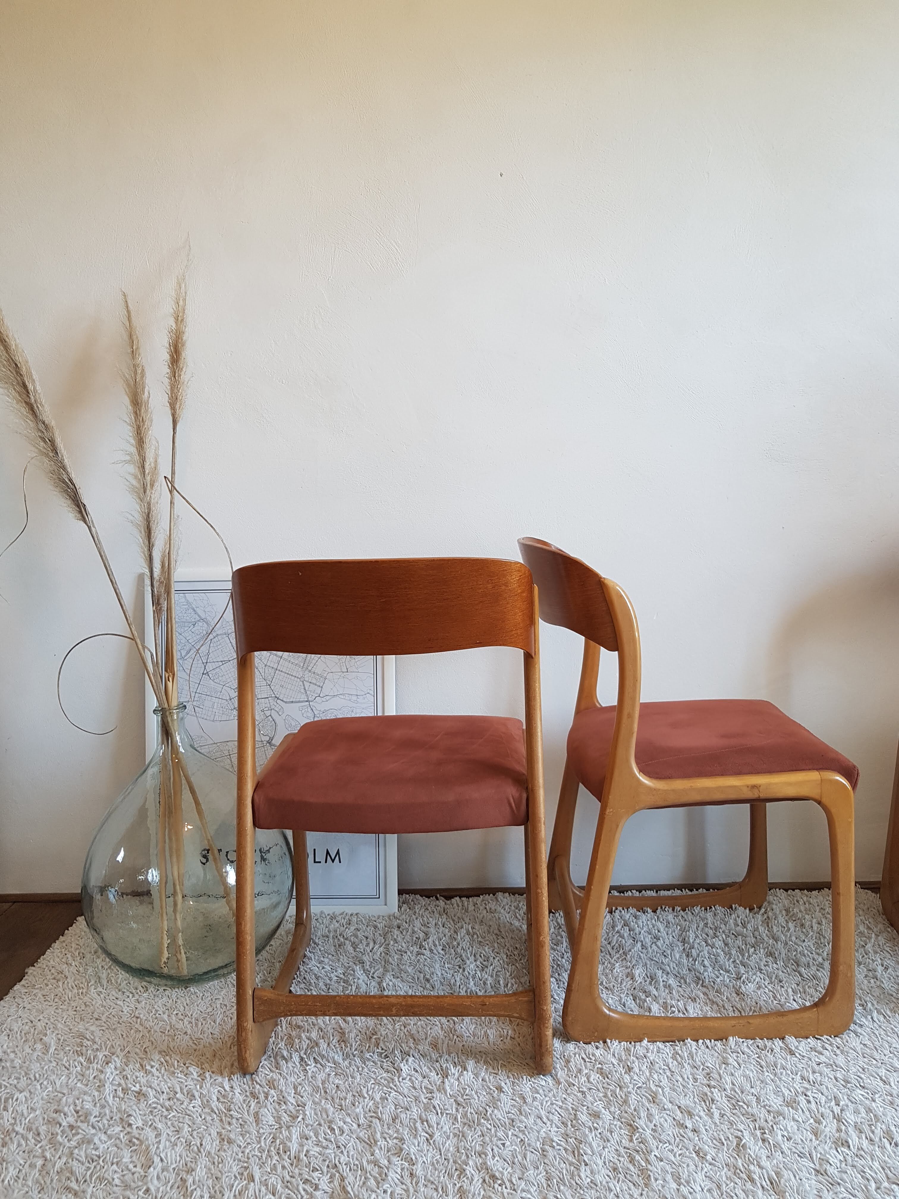 Suite de 4 chaises traineaux Baumann, 1960
