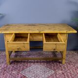 Table à manger vintage en pin baltique rustique, années 1930