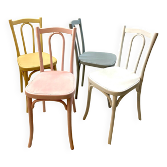 Chaises bistrot Thonet vintage– couleurs pastel