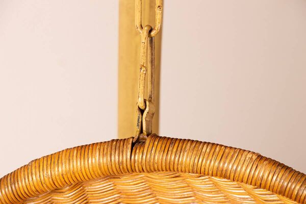 Fauteuil Danois en Rotin tressé, avec son portant en métal, Nana Ditzel.