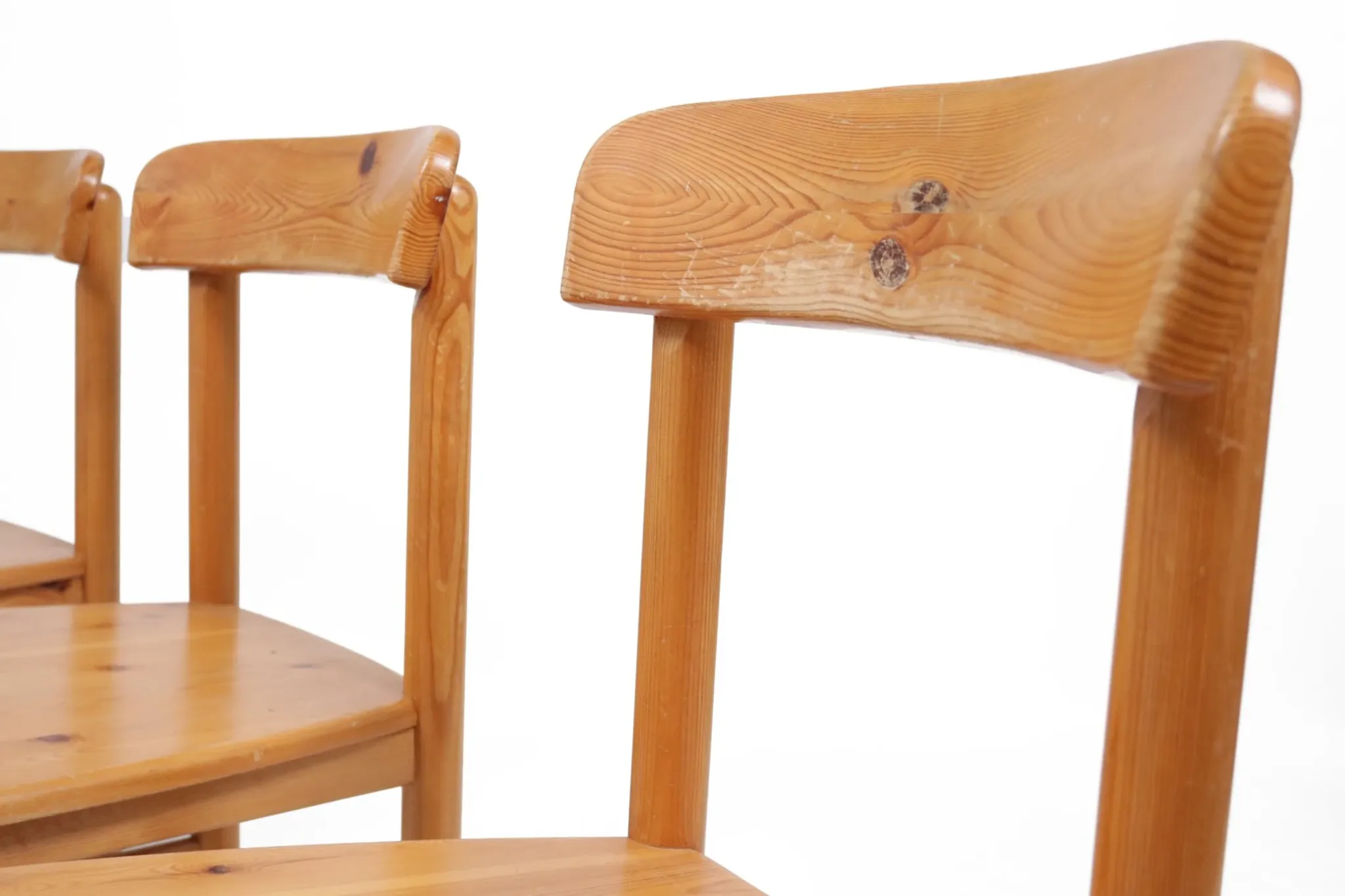 Set of 4 Danish pine chairs in Rainer Daumiller style – circa 1975