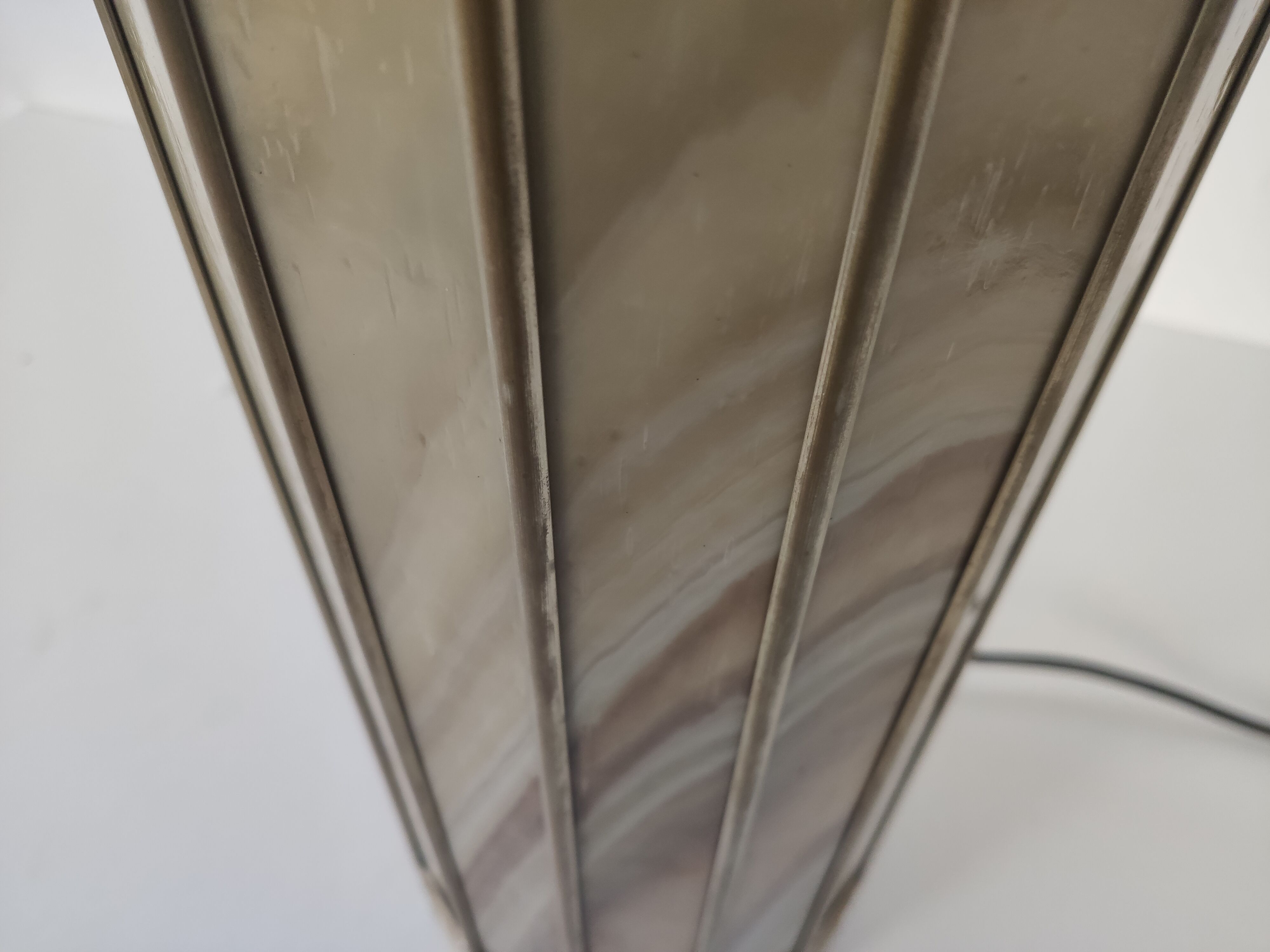 Vintage glass and metal lamp, 70s