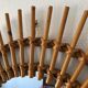 Vintage rattan sun mirror 48x48cm