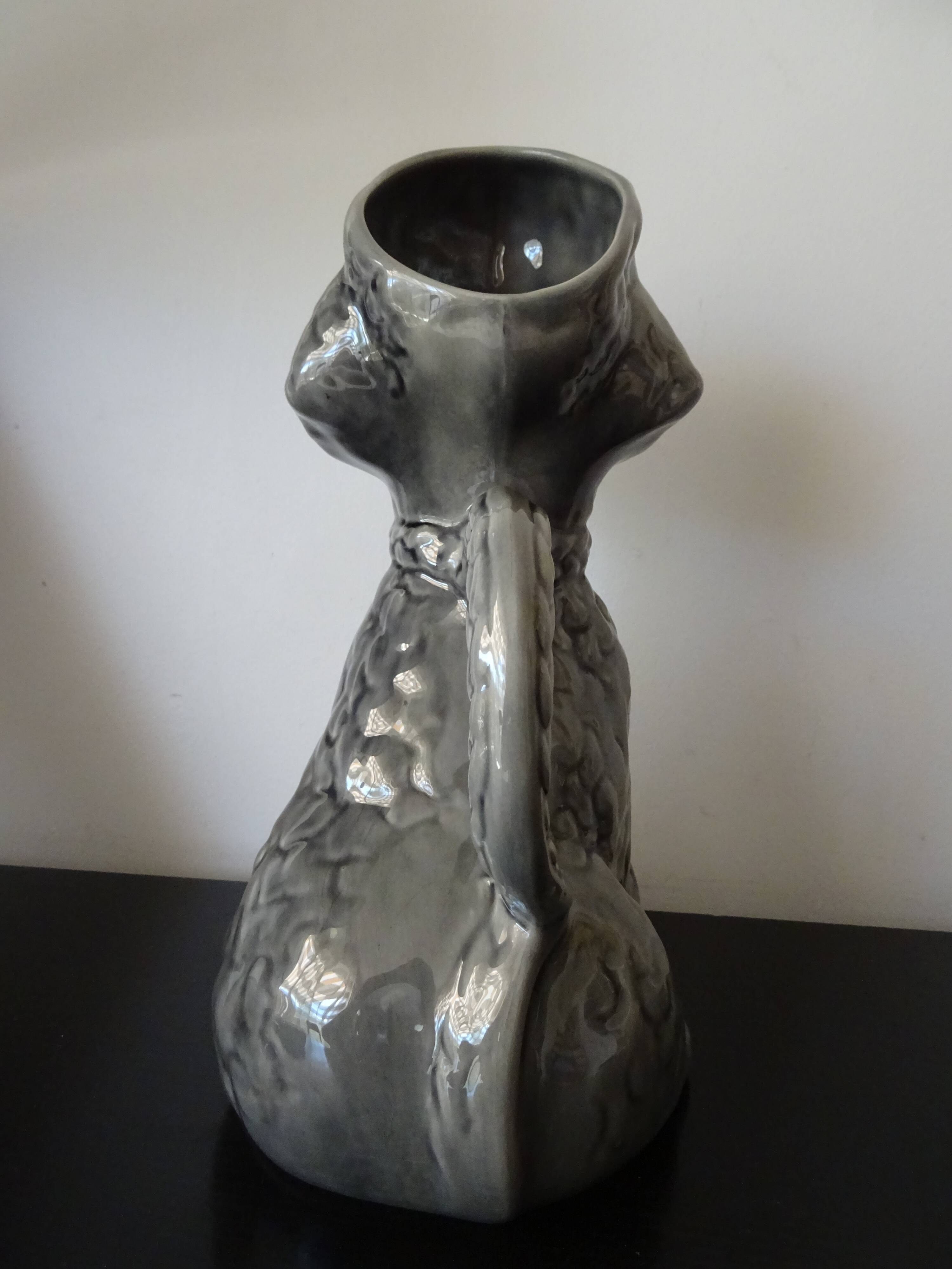 Ceramic carafe pitcher shaped dog poodle year 60/70