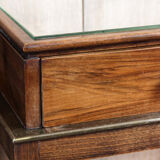 Bedside table, sofa tip - rosewood and brass plate