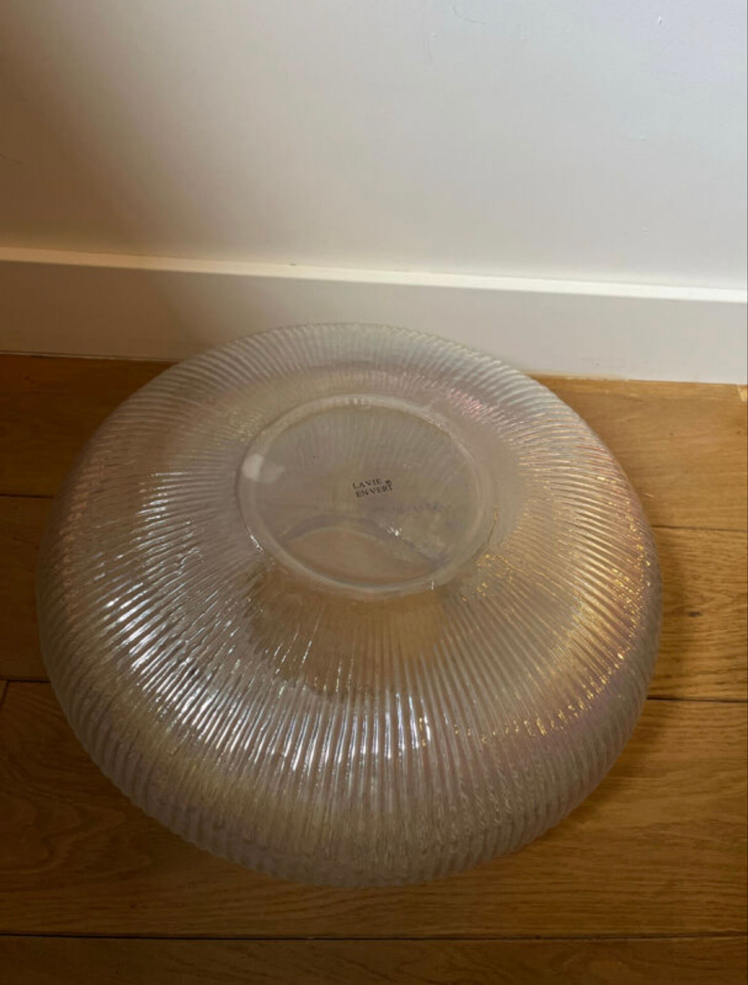 Holophane glass and brass photophore