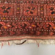 Vintage Afghan Turkoman village Rug 170x112 cm, Red, Black Tribal Medium