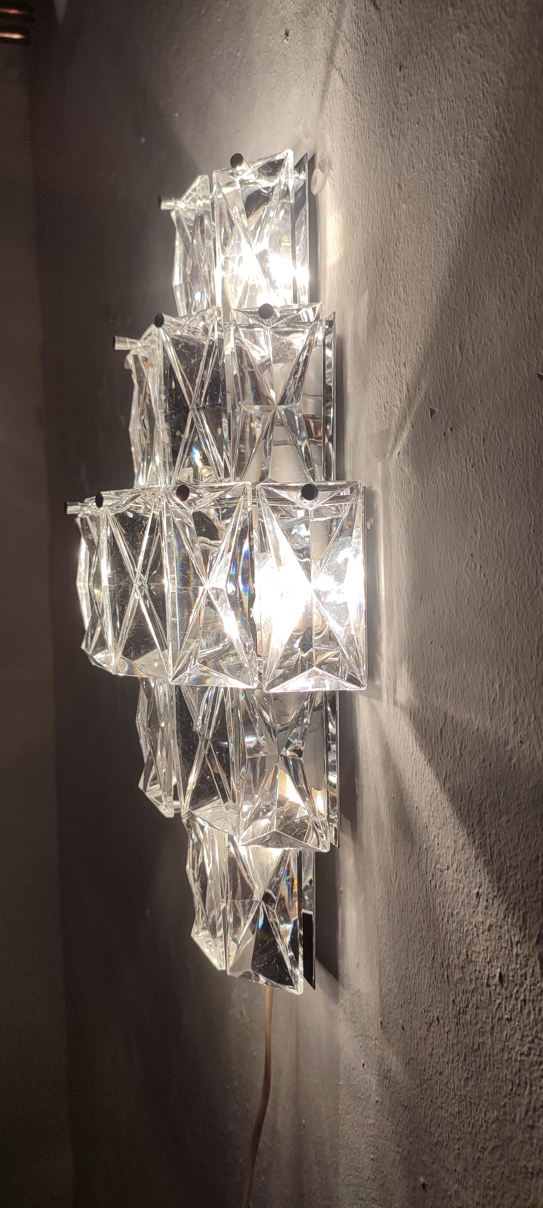 Kinkeldey glass wall lamp, Germany, 1970