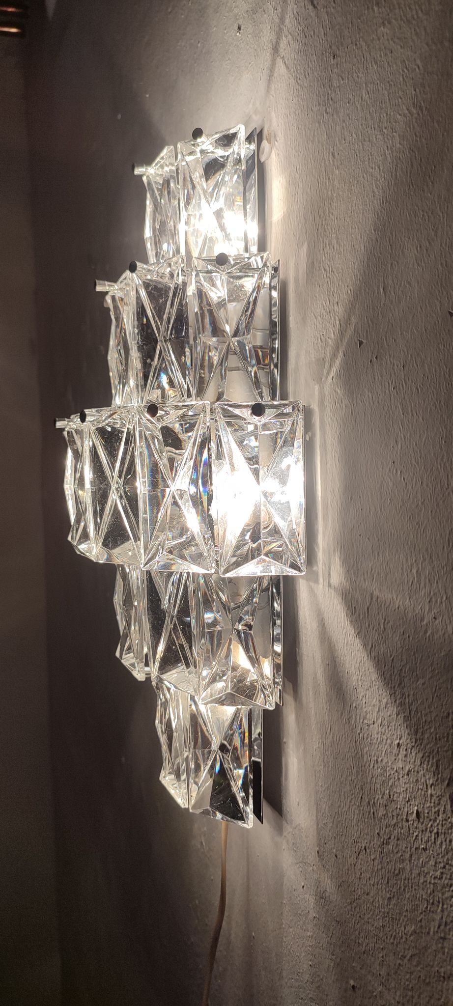 Kinkeldey glass wall lamp, Germany, 1970