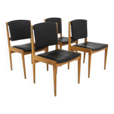 Set de 4 chaises scandinave en chêne, Karl Erik Ekselius, JOC, Suède, 19
