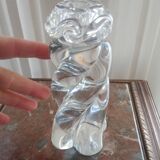 Baccarat crystal "Aladdin" model candlestick, twisted and coiled - signed